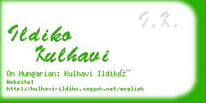 ildiko kulhavi business card